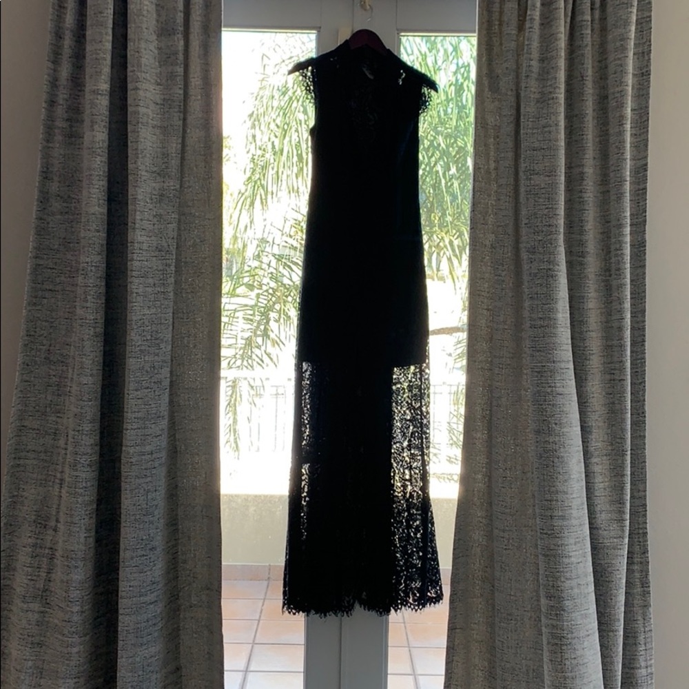 Black lace evening dress